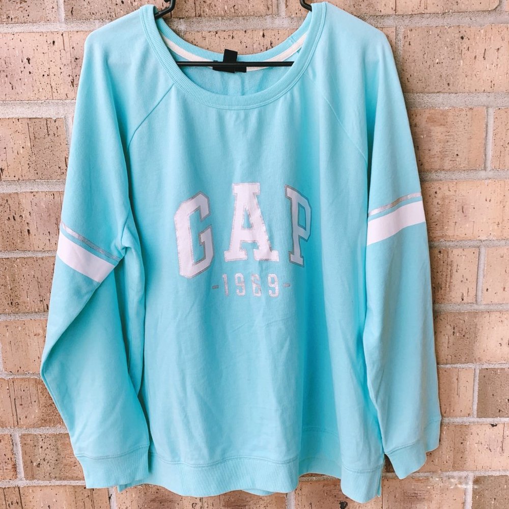 Gap Logo Arm Stripe Crewneck Sweatshirt